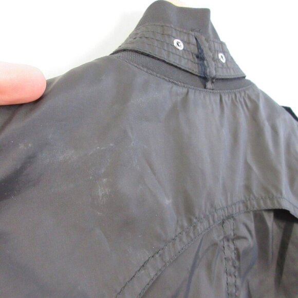 Ferrari Puma Bomber Jacket Women M Black Zip Mesh y2k R Moto Biker Racing 294 - Picture 7 of 16